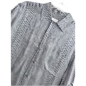 Brioni Light Gray Snake-Print Casual Button-Down Shirt